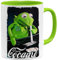 OM3® Enjoy-Frog Kaffee-Tasse Party Party Frosch - Keramik Becher - 325ml - Beidseitig Bedruckt - Hellgrün