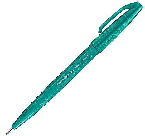 Pentel SES15C-D3X Brush Sign Pen türkis, Faserschreiber, pinselähnliche Spitze, 1 Stück