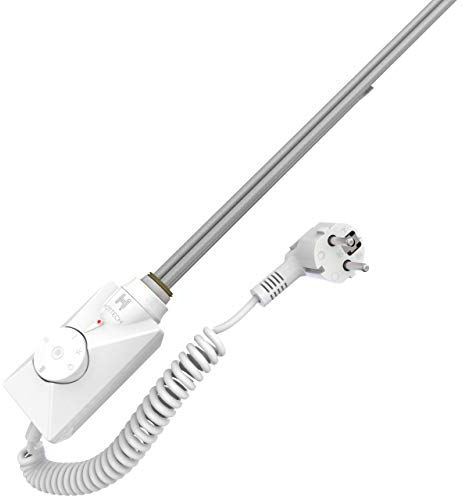 HOTTECH - Heating Element Volcano, Electric Water Heater 300 Watts, Immersion Heater with Water and Air Temperature Control for Room, Bathroom Radiator and Electric Radiator - White