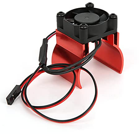 Tbest RC Cooling Fan, RC Car Motor Heatsink Motor Cooling Fin for 1/10 RC Car Traxxas TRX-4(Red)
