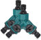 SUNSK 2-Wege-Ventil mit Absperrventil für Gartenschläuche Schlauchkupplung Doppel Anschluss Gartenschlauch Wasserverteiler für Wasserhahn 3/4 Zoll Hose Connector 2 Stücke