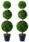 Garden Mile Treble Topiary Tree Ball Boxwood - Treble Bobble Faux Plants Artificial Plants and Pots - Artistic Round Ball Cut Garden Bush for Doorway, Porch or Decking (Pack of 2 80cm)