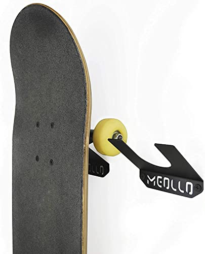 MEOLLO Wandhalterung für Skateboard, 100% Stahl, (schwarz x2)