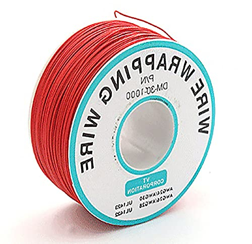Red 30AWG 0.25mm Solid Wire Colored Electrical Wire Cable Gauge Spool Hookup Wires Electronics Kit Stranded Tinned Copper Wire DIY Flexible and Soft