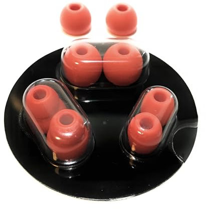 Replacement Earbud Tips for Beats Powerbeats Pro Wireless Stereo Headphones - 4 Pairs - Small, Medium, Large, and Double Flange (Lava Red)