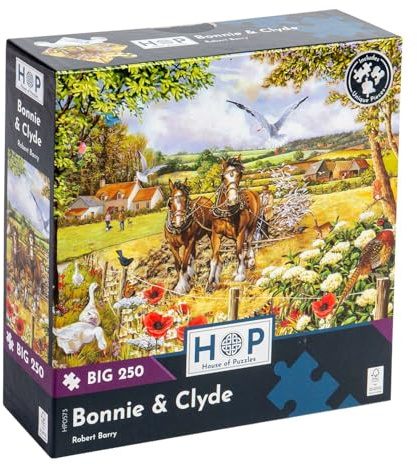 The House of Puzzles - Bonnie & Clyde Puzzle – Großes 250-teiliges Puzzle für Erwachsene und Kinder, extra große Teile, Künstler illustriert, malerische Landschaft, Deluxe-Puzzle-Geschenke