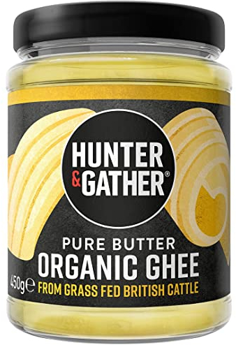 Hunter & Gather Certified Organic Ghee from Grass Fed British Cows 450g | Sugar, Gluten & Seed Oil Free & Low Lactose content | Keto, Low Carb & Paleo