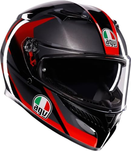 AGV K3 Striga Helm, schwarz/grau/rot, S (55/56)