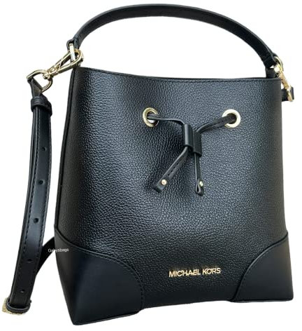 Michael Kors Mercer Eimertasche mit Kordelzug, Schwarz