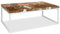 BADJAS Couchtisch Teak Harz 110 x 60 x 40 cm Sofatisch - Wohnzimmer Couchtisch Kaffeetisch Living Beistelltisch