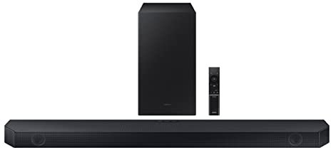 Samsung HW-Q60C 3.1ch Soundbar w/Dolby Audio, Q-Symphony, Adaptive Sound Lite, HDMI eARC, Game Mode, Bluetooth, Tap Sound, Wireless Surround Sound Compatible (Newest Model),Black
