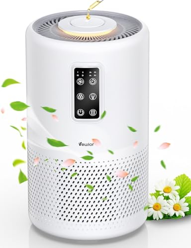 Air Purifiers for Home Large Room up to 1600ft², VEWIOR H13 True HEPA Air Purifier for Bedroom with night light, Fragrance Sponge, Sleep Mode, Timer, Lock, Air Cleaner for Wildfire Smoke Odor Dander