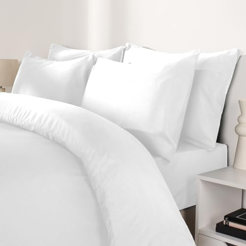 Brentfords White Pillowcases 2 Pack, Soft Microfibre Housewife Pillowcases Comfy Hotel Quality Wrinkle & Fade Resistant Bed Pillow Cases with Envelope Closure, 50 x 75cm