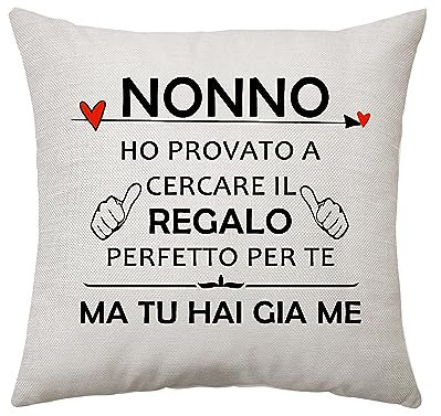 Aconesong Regalo per il Nonno da Nipote - Cuscino Cover per Compleanno, Festa del Papà, Natale, Anniversario - Ho Provato a Cercare il Regalo Perfetto per Te