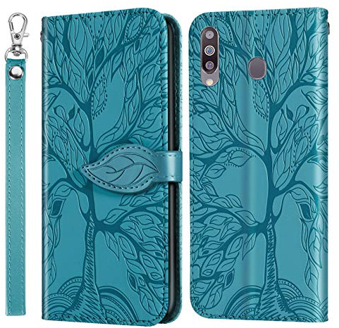 JayModCase Handyhülle für Samsung Galaxy A20S, PU Leder Flip Kartenfach Geldbörse Magnetverschluss Standfunktion Cover, Kompatibel mit Samsung Galaxy A20S - Himmelblau