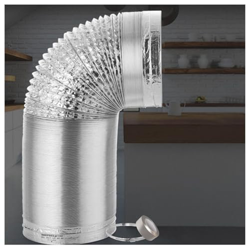 Tuyau d'evacuation en Aluminium de Flexible Tuyau de Ventilation pour Climatisation Extension, Thermique et Silencieux, pour Hotte de Cuisine, Climatiseur, Hotte Aspirante, Sèche-Linge (Color : 5m,