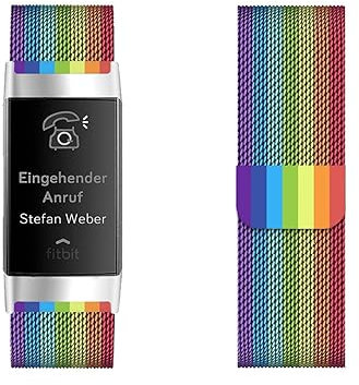 Métal Bracelet pour Fitbit Charge 2 Bracelet en Acier Inoxydable Mesh Magnétique Réglable pour Fitbit Charge 2 Sangle de Remplacement Compatible avec Fitbit Charge 2 Bandes pour Femme et Homme (8)