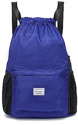 FUXINGYAO Sporttasche Rucksack, Frauen, Männer, wasserdicht große Kapazität Sporttasche Rucksack, Kordelzug Tasche, für Fitness Schwimmen Reisen Yoga Sport (blau)