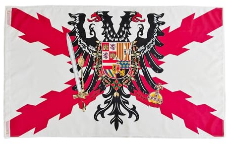 Bandera de Cruz DE BORGOÑA con Águila Bicéfala -Aguila Bicéfala Cruz de San Andrés150X90 CM, bandera España tercios escudo imperio Carlos I