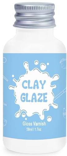 50ml Air Dry Clay Varnish,Air Dry Clay Sealant for Airdry Clay,Air Dry Clay Glaze Can Not Only Used to Prevent Clay Cracking, Scratches, and Wear,It Can Also Having a Glossy Glaze Effect (Gloss)