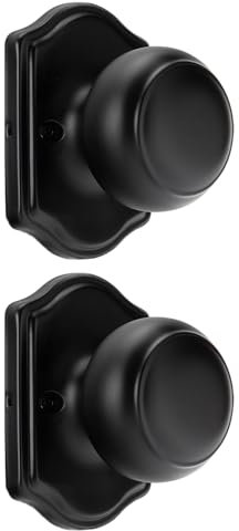 Haidms Black Dummy Door Knobs Interior, Dummy Interior Door knobs, Matte Black Indoor Dummy Doorknobs for Closet or Hall (2 Pack)