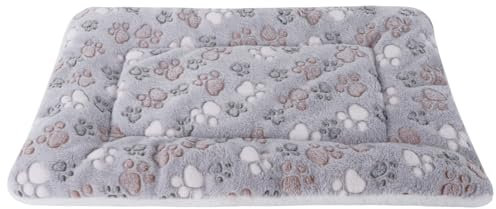 Vejaoo Dog Bed Mattress Multipurpose Machine Washable Puppy Mat Cushions for Small/Medium/Large Dogs and Cat Cages XZ006 (89 * 68 CM, Grey Paw)
