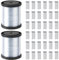 SUPERFINDINGS 2 Rollen Starker Aufhängedraht 0.8mm Transparent Unsichtbarer Aufhängedraht Angeldraht Mit 200 Aluminium Crimphülsen Bilderrahmendraht Transparente Angelschnur