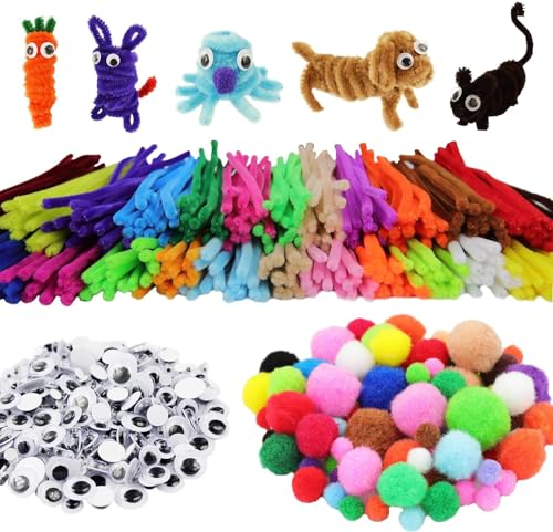 300 Stück Pfeifenreiniger Bunt zum Basteln Chenilledraht Pfeifenputzer Lang 30 cm X 6mm Pipe Cleaner Basteln für DIY Handwerksprojekte