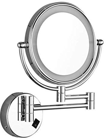 WLCBWYF Miroir de courtoisie, Miroir de Maquillage, Miroir de courtoisie, Miroir de Rasage Mural pour Salle de Bain, grossissant éclairé par LED et Miroir cosmétique Normal à deu