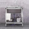 Universalspüle Edelstahl Waschbecken mit unterschrank Spülbecken küche mit Abtropffläche,Handwaschbecken Werkbank ausgussbecken Einzelbecken mit Hahn for Garage, Restaurant, Küche, Wäschekammer(Single