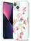 Svanove for iPhone 13 Mini/ 12 Mini Case Flower, Girly Cute Clear Floral Aesthetic Design, Slim Thin Transparent Hard Shell Plastic Phone Case for Women Girls, Trendy Elegant Pattern, Cherry Blossom