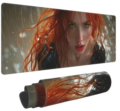 Grand Tapis de Souris de Jeu 1200x600x3mm XXL Multifonction Mouse Pad, avec Bords Cousus, Base en Caoutchouc Naturel antidérapant Durable Tapis de Clavier Femmes Tapis de Bureau pour Gamer E-549