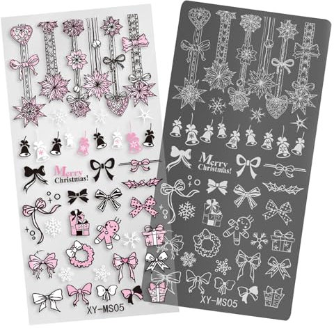 Nägel Stempel Vorlagen Weihnachten Serie Nägel Kunst Stamping Platten Schneeflocke Nägel Platten Maniküre Druck Schablonen