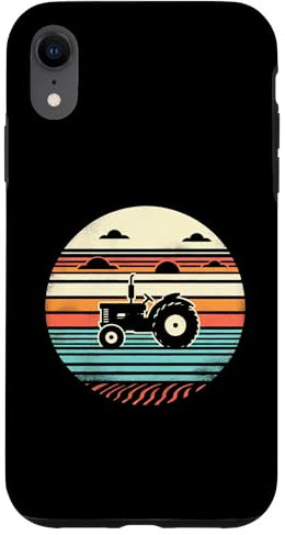 Hülle für iPhone XR Vintage Farm Traktor Sonnenuntergang