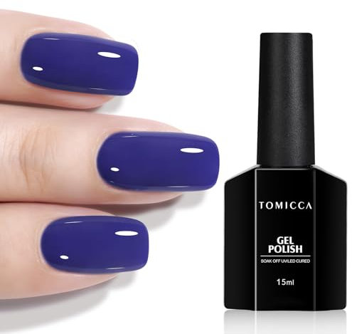 TOMICCA UV Nagellack Blau, 15ml Gel Polish, Pink für Anfänger DIY Home, Nail Art Maniküre Salon