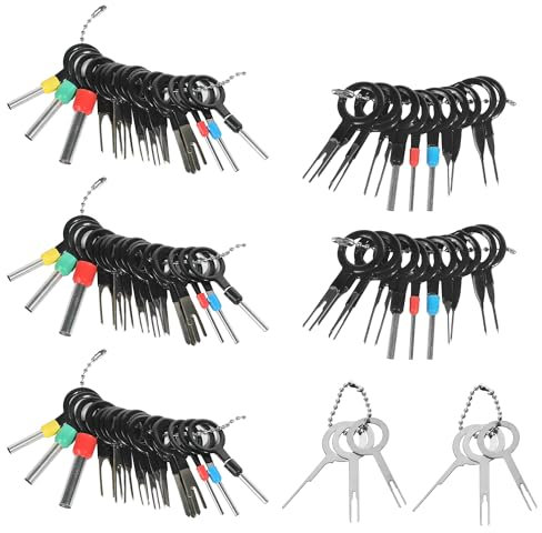 Flaconi 82PCS Coche Terminal Eliminación Kit,Extracción de Terminales Automáticos,Herramienta de Extracción de Cables de Coche,para la Mayoría de los Puertos de Conexión,Desde Automóviles
