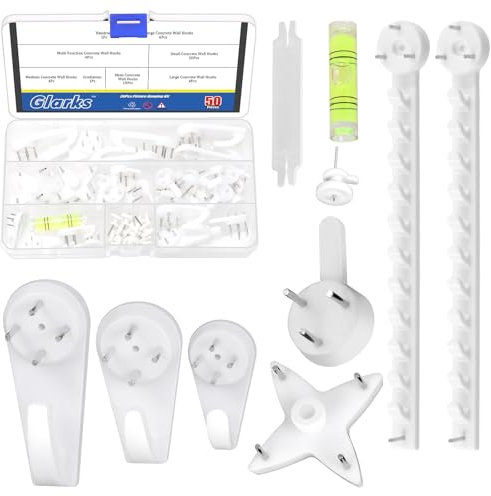 Glarks 52pcs Concrete Wall Hooks Kit, Invisible Nail Wall Screw Hangers, Non-Trace Invisible Nail Wall Hooks, Invisible Nail Screws Wall Hooks, Invisible Nail Hangers for Wall Non Trace Hanging Hooks