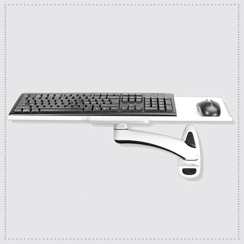 IMUNKT Wandhalterung Tastatur-Ablage Wand Maus-Tastaturhalterung 360° Drehbar Verstellbar Keyboardständer Tastaturauszug Laptopständer Platzsparende(One arm)