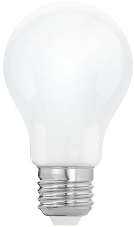 EGLO E27 LED Leuchtmittel Milchglas, Energiesparlampe Energieklasse A | Energiespar Glühbirne 4,9 Watt, 1055 Lumen, LED Lampe warmweiß, 2700 Kelvin, A60 Birne, opal weiß, Ø 6 cm
