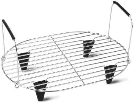 TEFOLA für Ninja Foodi Possible Cooker Pro 8.5 Quart MC100 Eintopfdampfer, Edelstahldampfkäfighalter mit Silikongriff und Silikonfüße, 28x20x14,8 cm