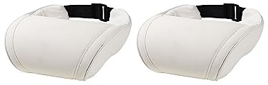 Sitzkopfstütze, Reise-Nackenkissen, Nackenkissen aus PU-Leder, Memory Foam-Kissen, kompatibel mit Tesla Model 3/Y/X/S, Autozubehör(2PCS White)