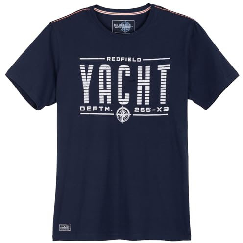 Redfield T-Shirt Yacht Druck in großen Größen, Night Blue