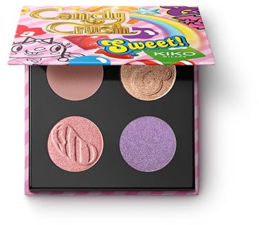 KIKO Milano Candy Crush™ Multi Finish Eyeshadow Palette 03, Palette Con 4 Ombretti Dal Finish Opaco, Metallico E Brillante