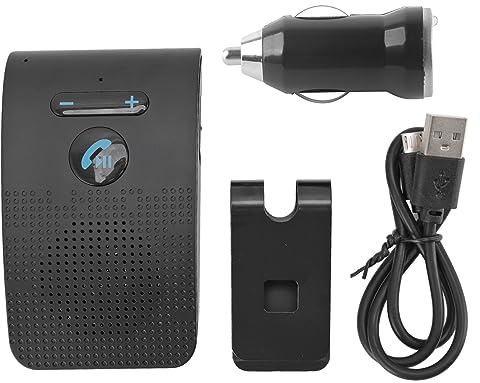 Culnflun Car Bluetooth Speakerphone Wireless Sun Visor Receiver Adapter Hands MP3 Speaker with Back Clip Dual Connection Hands for Drivers ABS Material Bluetooth 5.0