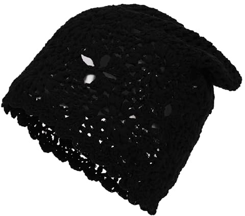 sy soul young Slouchy Beanie Damen Dünn Handgemachte HäKelmüTze für Frauen Licht Baumwolle Stricken Hut klappbar
