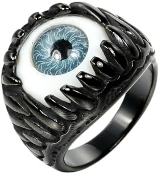 fycouyee Edelstahl Ringe Herren Vintage Devil's Eye Punk