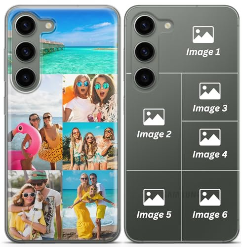 Personalisierte Handyhülle für Samsung Galaxy A14 5G - TPU Fotohülle zum Selbst Gestalten, eigenes Motiv oder Design - Collage aus 6 Fotos