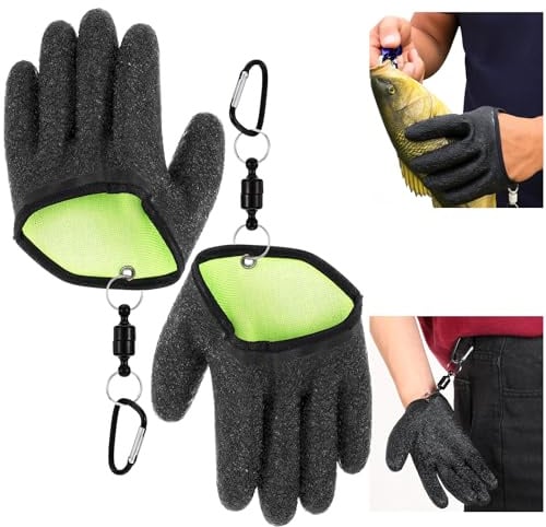 Ptwola 2 Stück Landehandschuh Rutschfesten Handschuhe Angelzubehör