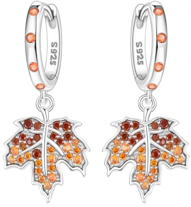 MISEFF 925 Silber Anhänger Ohrringe, Schmetterlinge und Blumen und Blätter Design - Mode Schmuck Geschenk für empfindliche Ohren