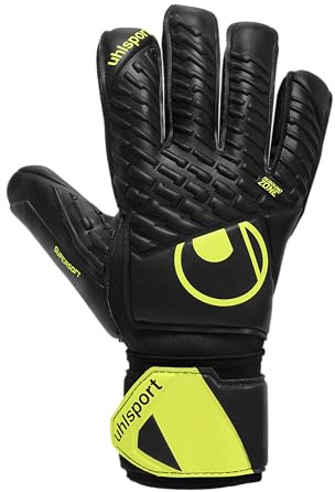 uhlsport FM Supersoft HN Flex Frame Torwarthandschuhe – Keeperhandschuhe mit Supersoft Grip, Half Negative Schnitt & Fingerstabilität